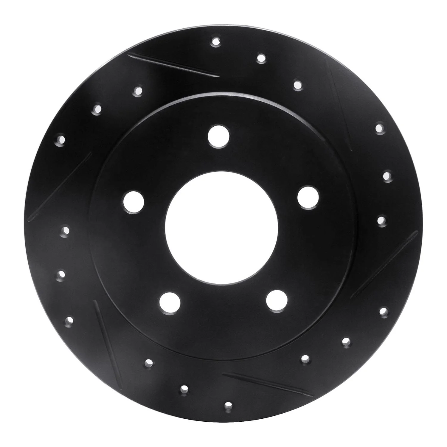 R1 Concepts 88-94 Buick Regal Rear Right Drilled & Slotted Black Brake Rotor