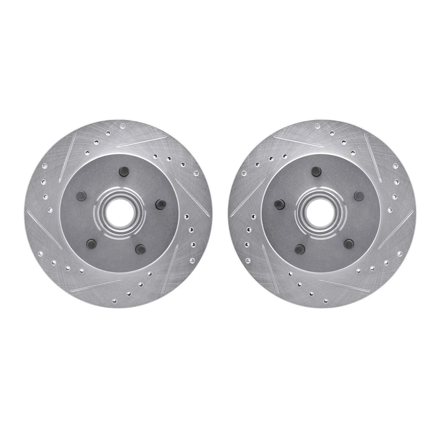 R1 Concepts 88-94 Chevrolet C1500 Front Drilled & Slotted Silver Brake Rotor Set