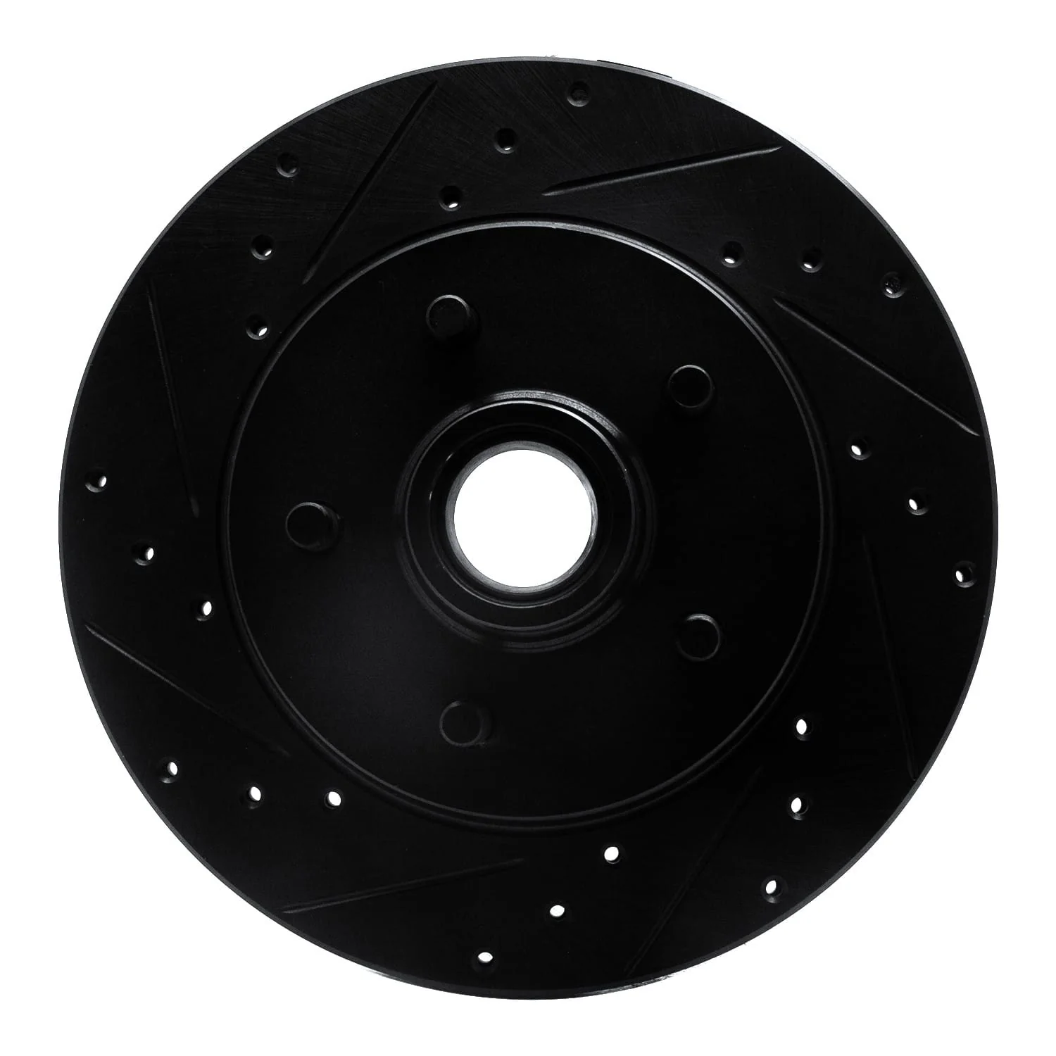 R1 Concepts 88-94 Chevrolet C1500 Front Left Drilled & Slotted Black Brake Rotor