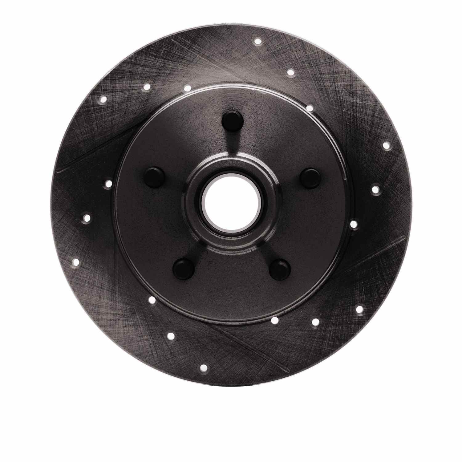 R1 Concepts 88-94 Chevrolet C1500 Front Right Drilled & Slotted Black Brake Rotor