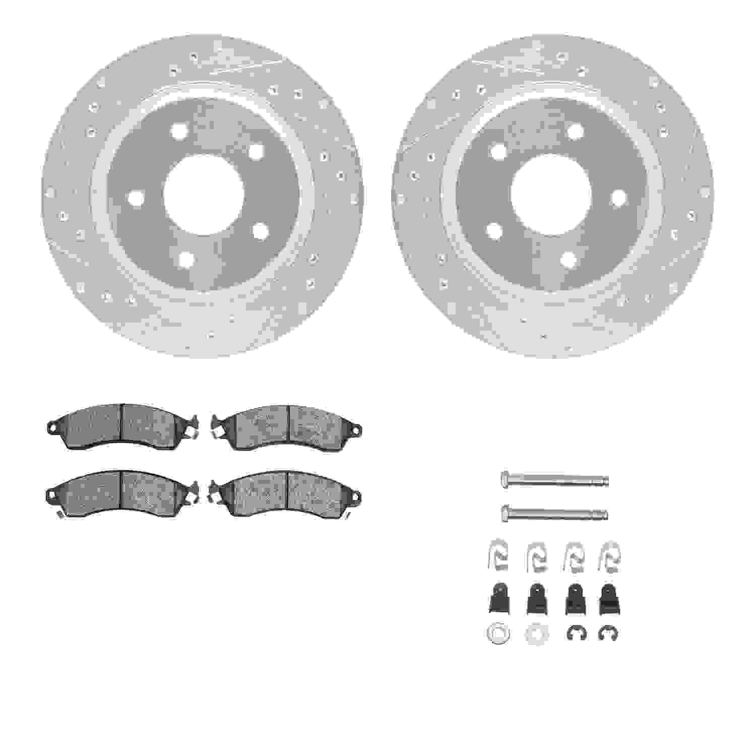 R1 Concepts 88-94 Chevrolet Corvette Front Drill/Slot Silver Rotors w/Optimum Pads