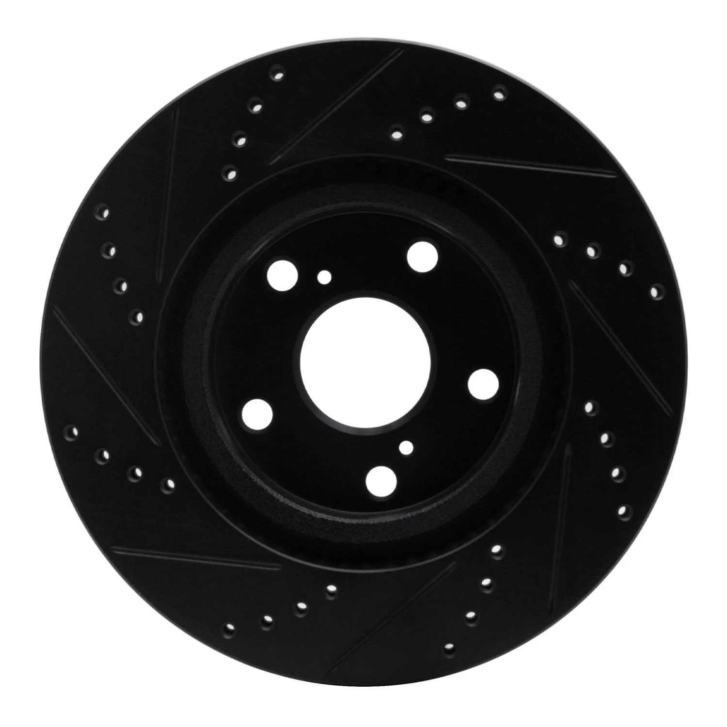 R1 Concepts 88-94 Chevrolet Corvette Front Right Drilled & Slotted Black Brake Rotor - Image 2