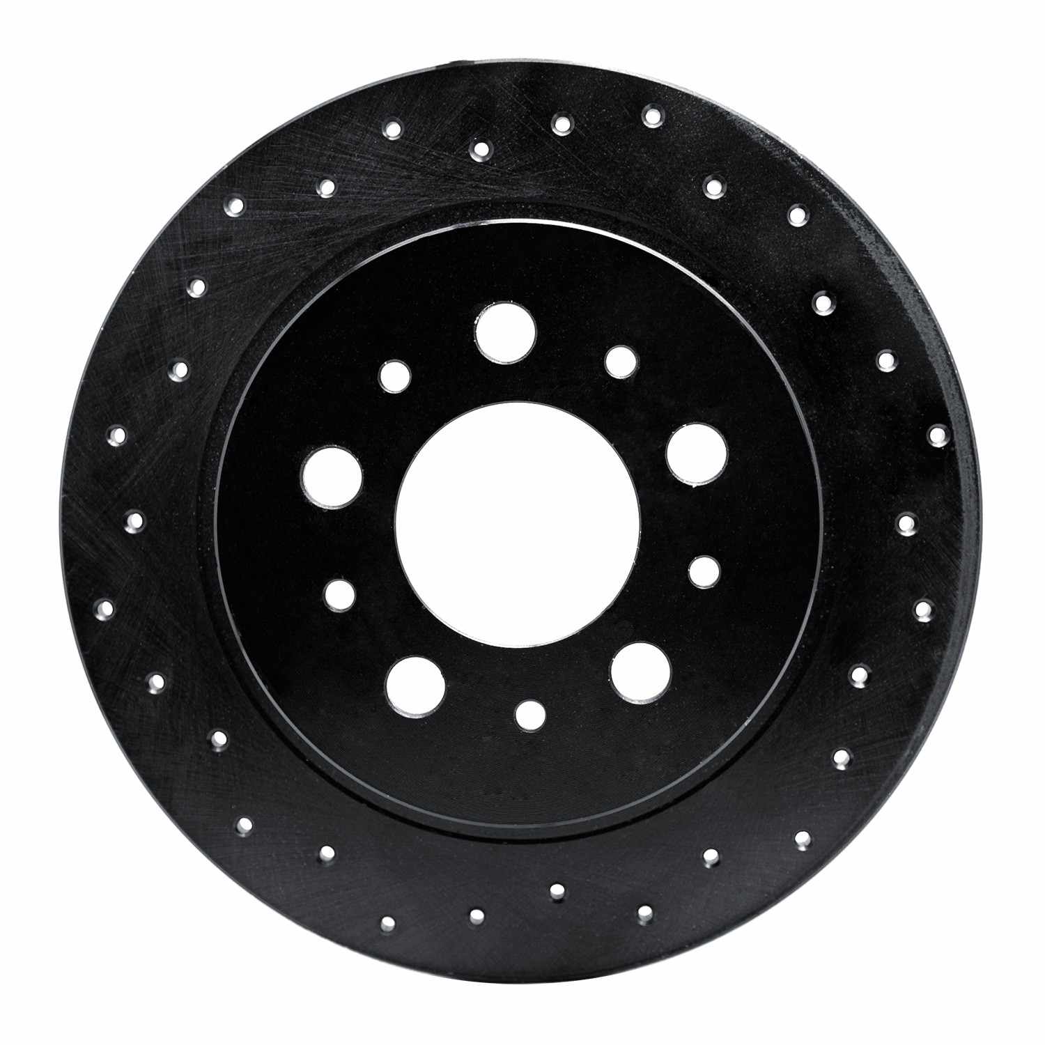 R1 Concepts 88-94 Volvo 740/745/760/780 Rear Left Drilled Black Brake Rotor