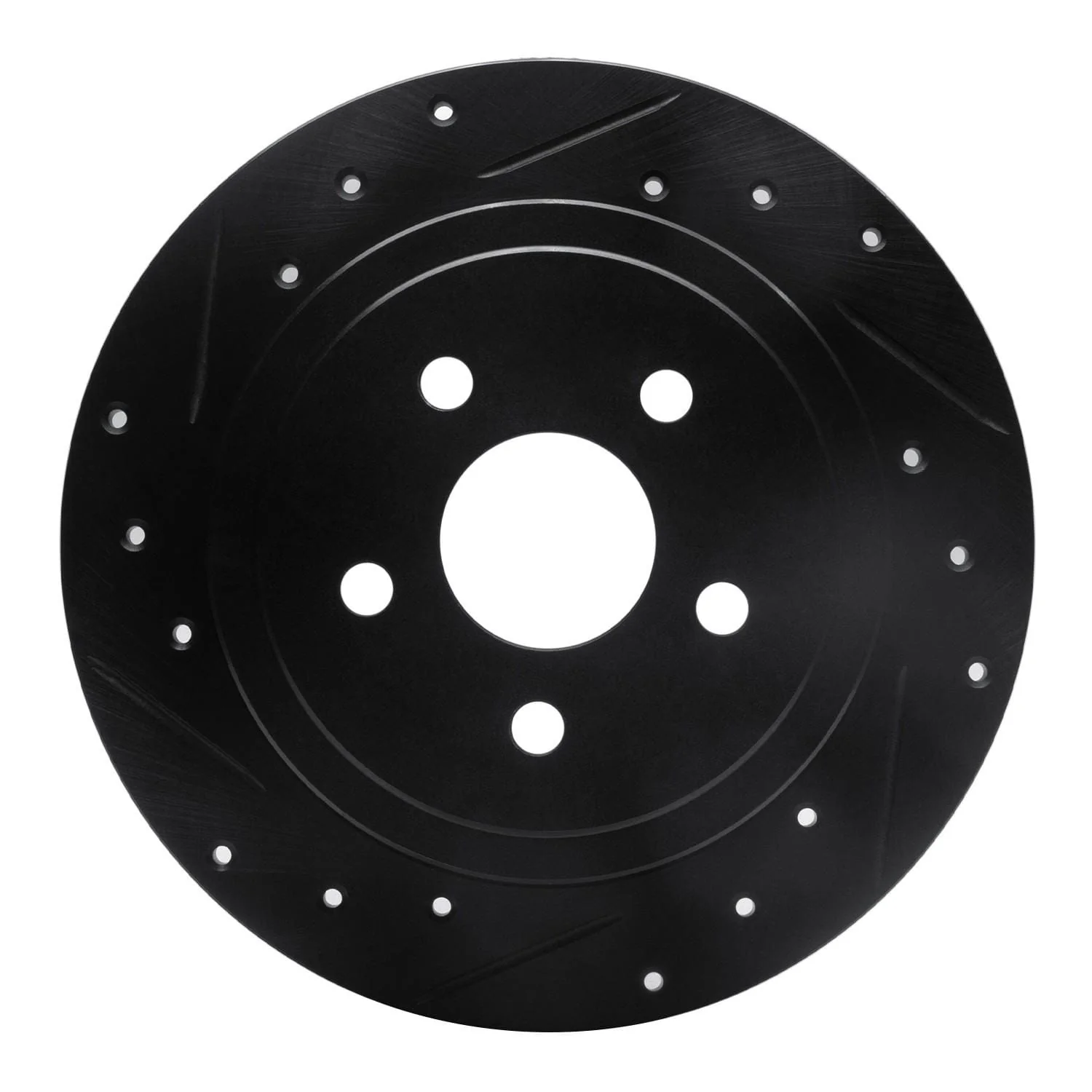 R1 Concepts 88-95 Chrysler New Yorker Rear Left Drilled & Slotted Black Brake Rotor