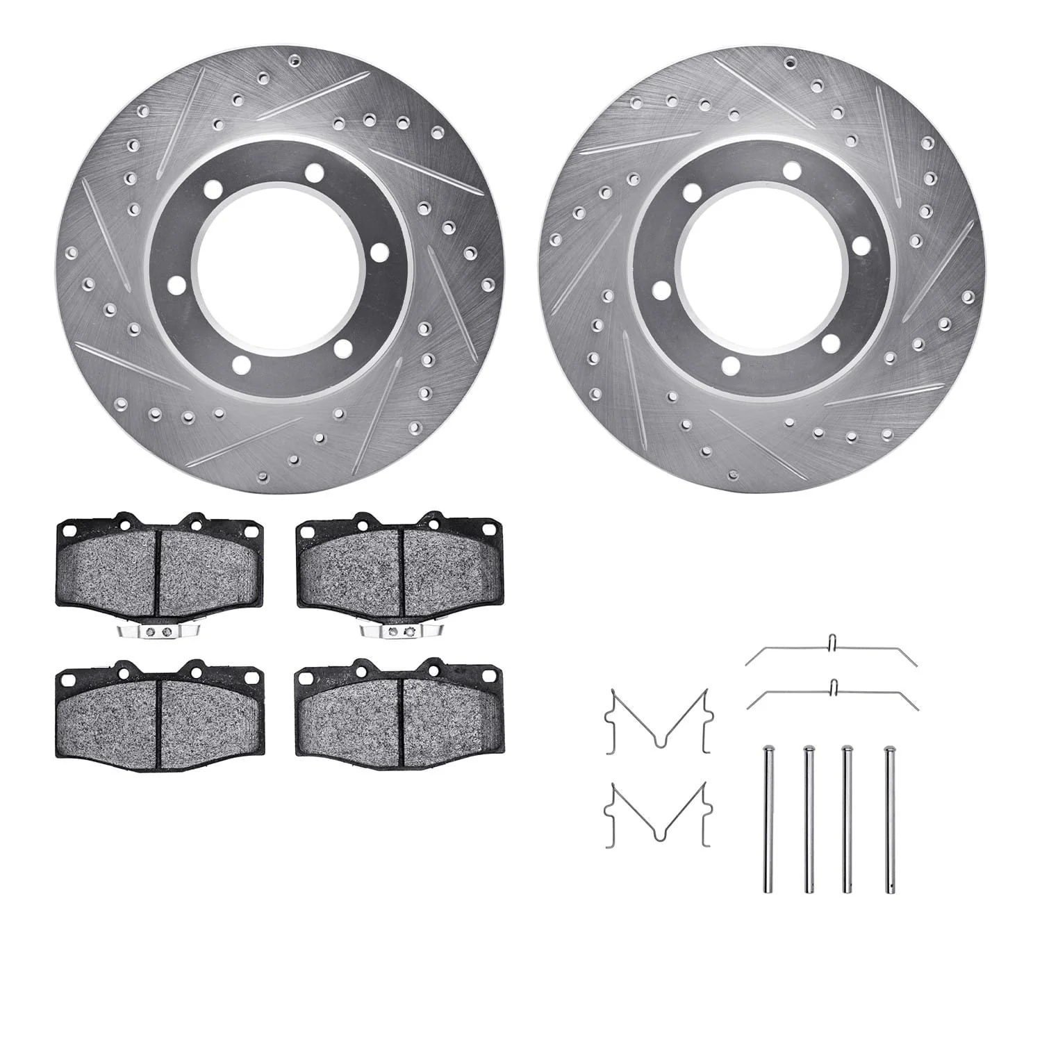 R1 Concepts 88-95 Toyota 4Runner Front Drill/Slot Silver Rotors w/Optimum Pads