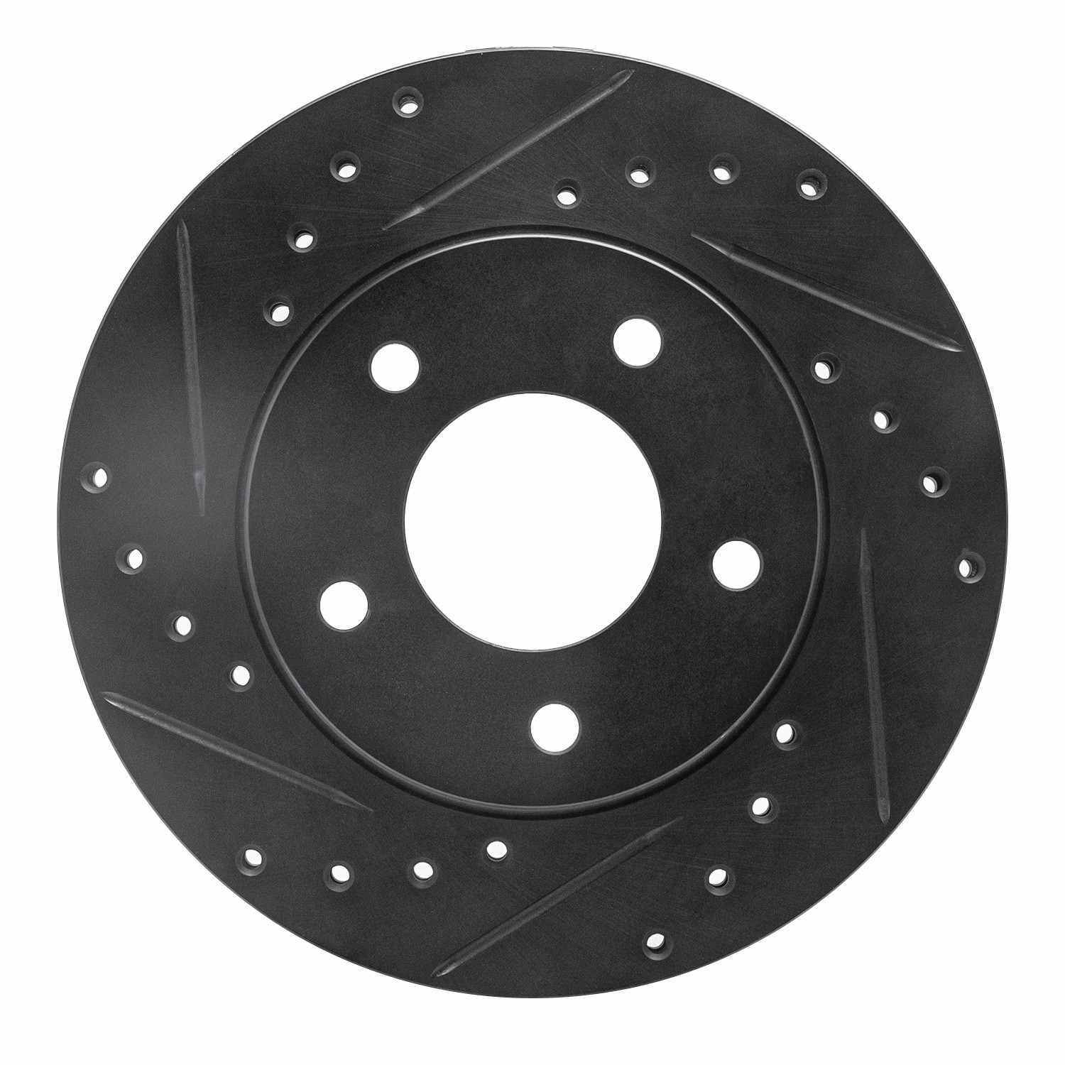 R1 Concepts 88-96 Buick Regal Front Left Drilled & Slotted Black Brake Rotor