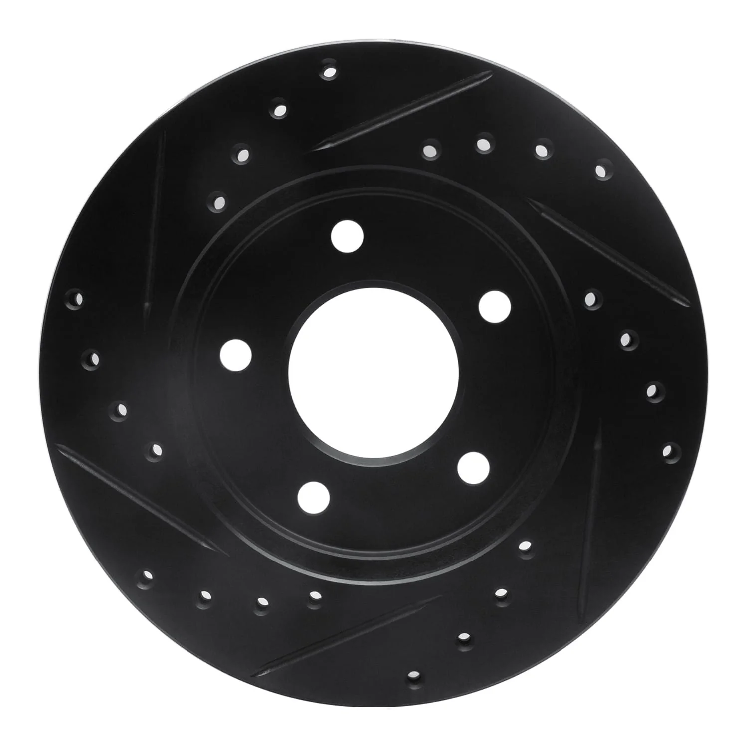 R1 Concepts 88-96 Buick Regal Front Right Drilled & Slotted Black Brake Rotor - Image 2