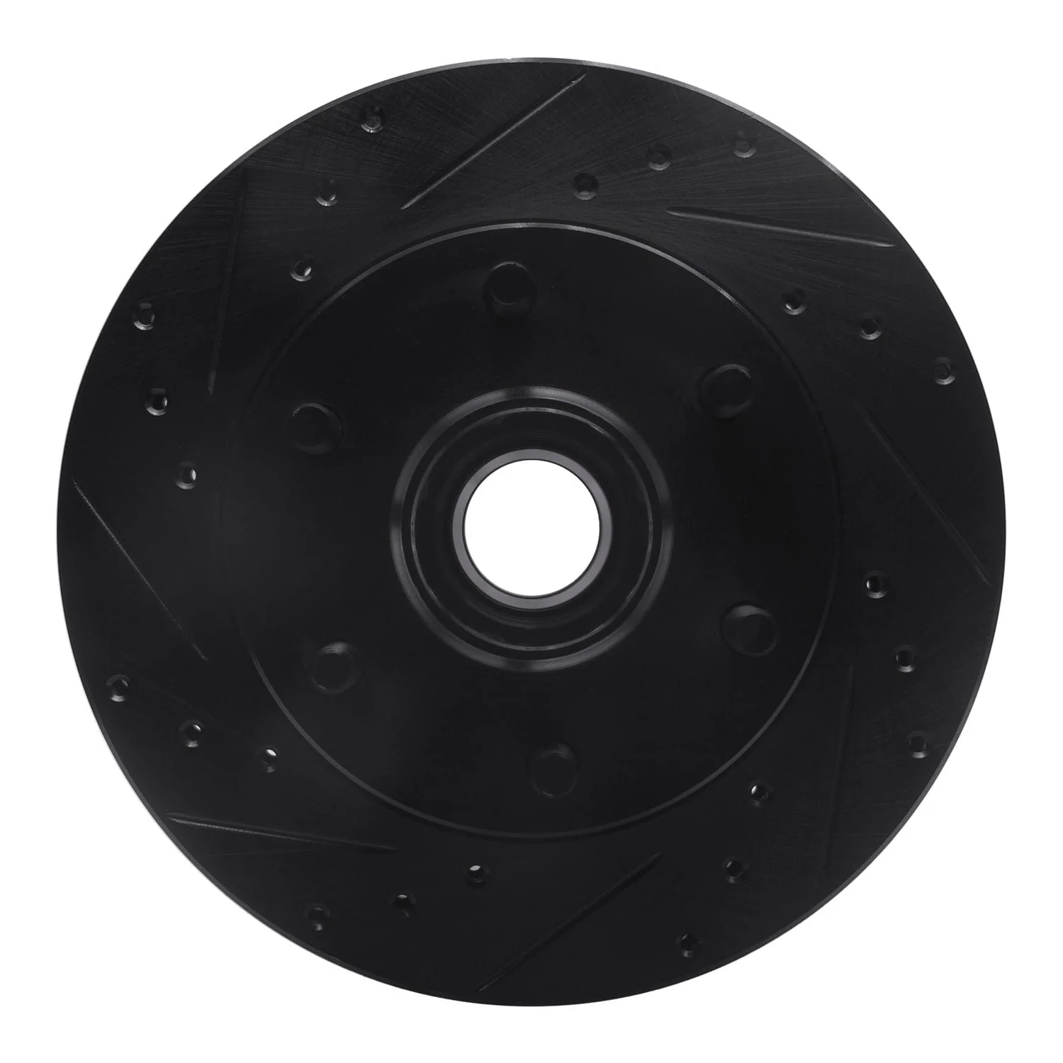 R1 Concepts 88-96 Chevrolet C2500 Front Left Drilled & Slotted Black Brake Rotor