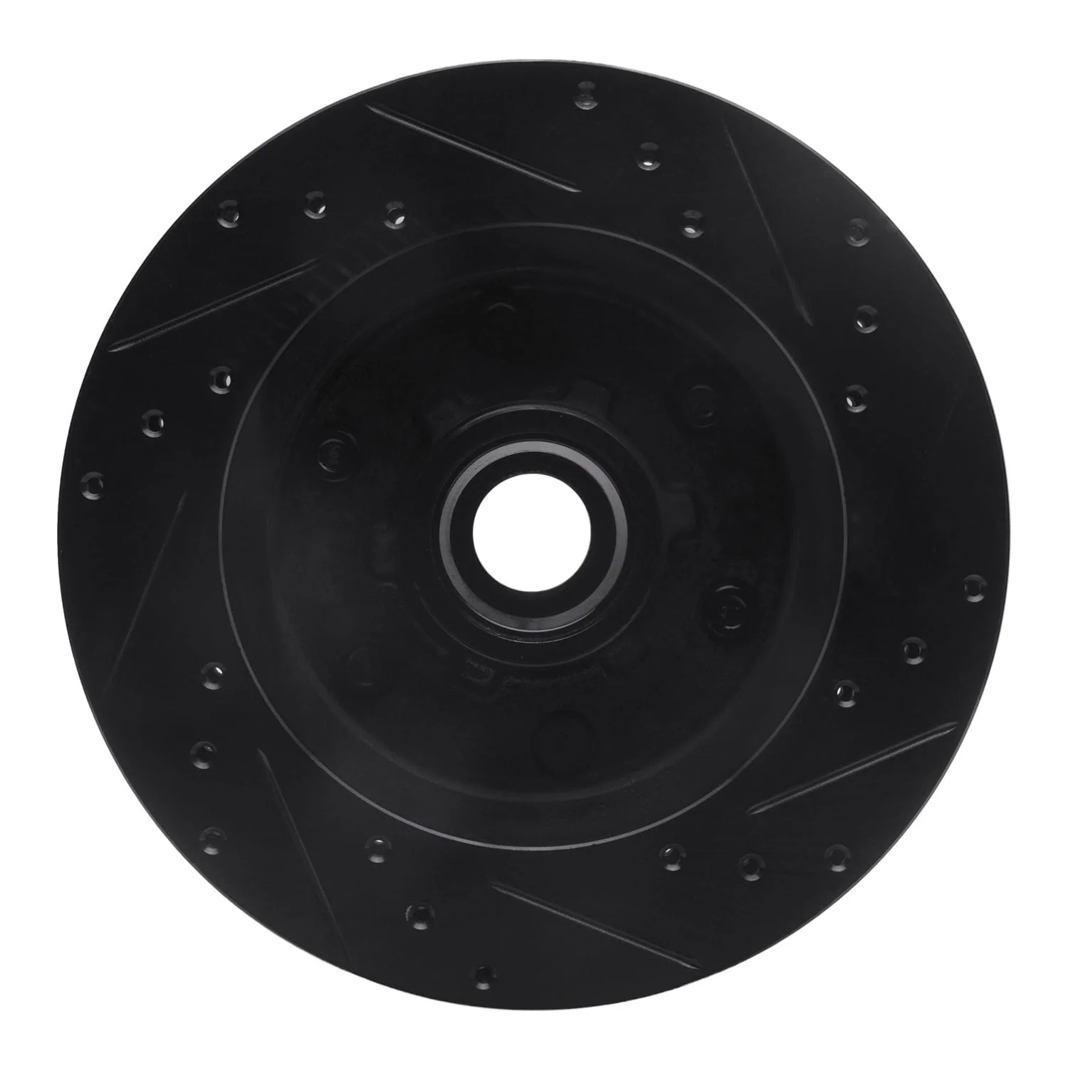 R1 Concepts 88-96 Chevrolet C2500 Front Left Drilled & Slotted Black Brake Rotor - Image 2