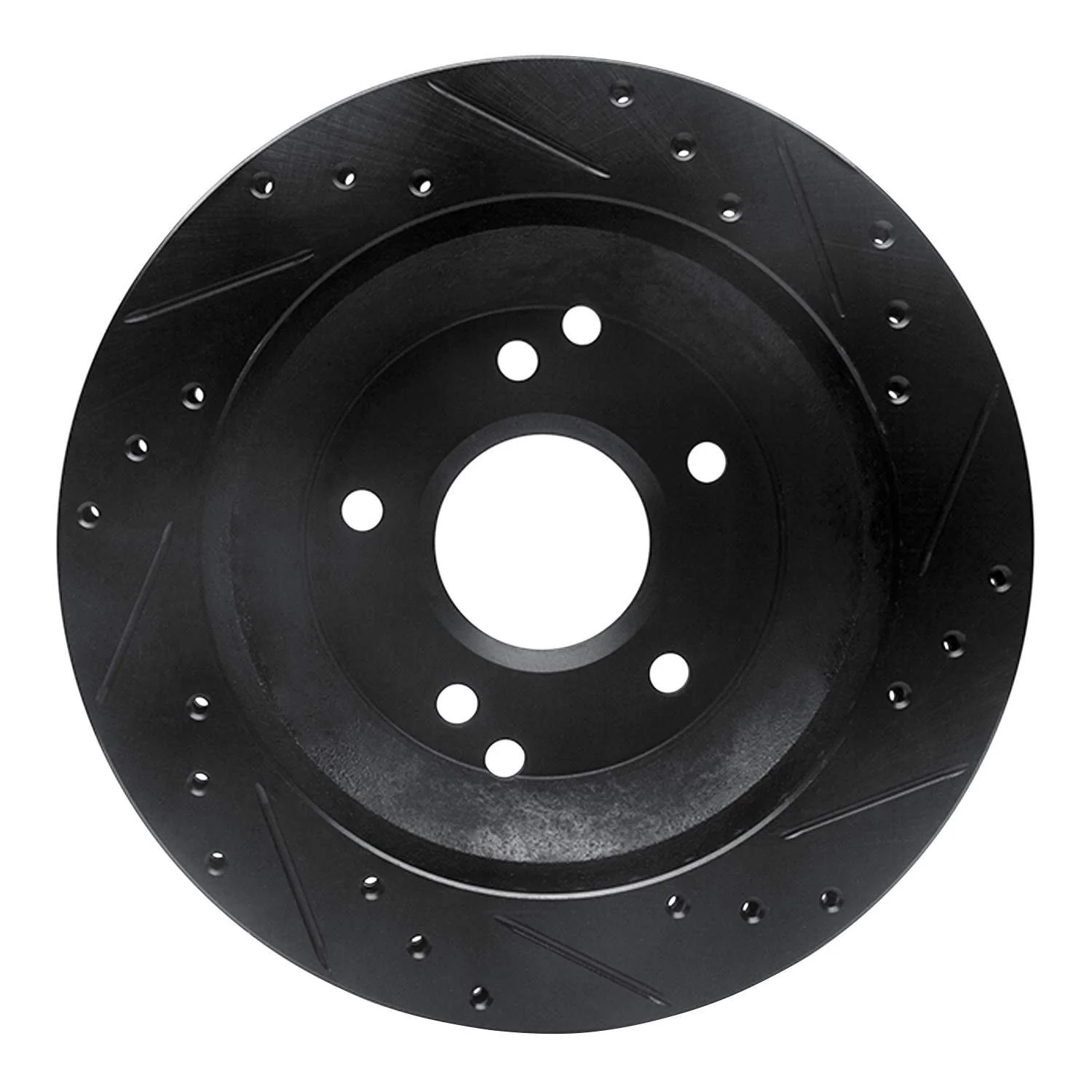 R1 Concepts 88-96 Chevrolet Corvette Rear Left Drilled & Slotted Black Brake Rotor - Image 2