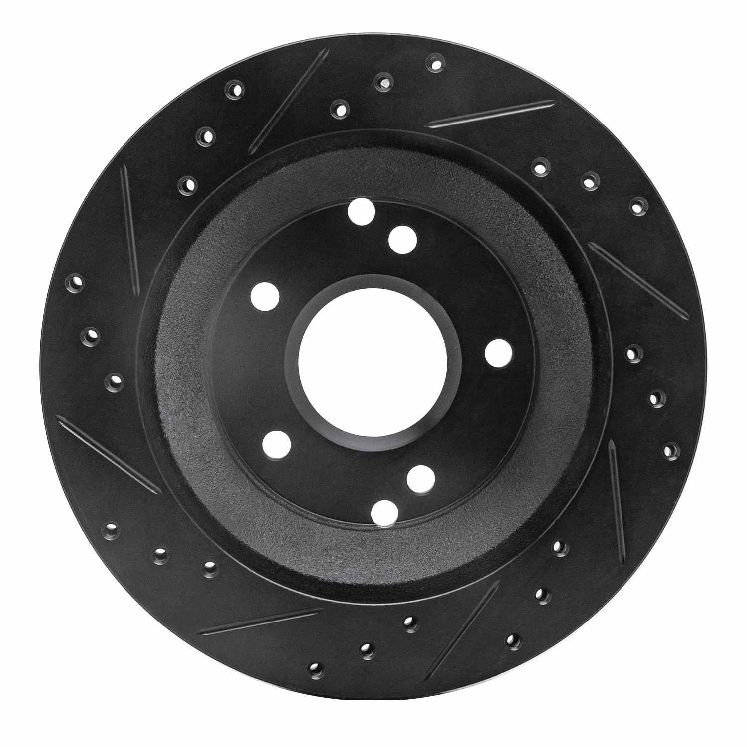 R1 Concepts 88-96 Chevrolet Corvette Rear Right Drilled & Slotted Black Brake Rotor - Image 2
