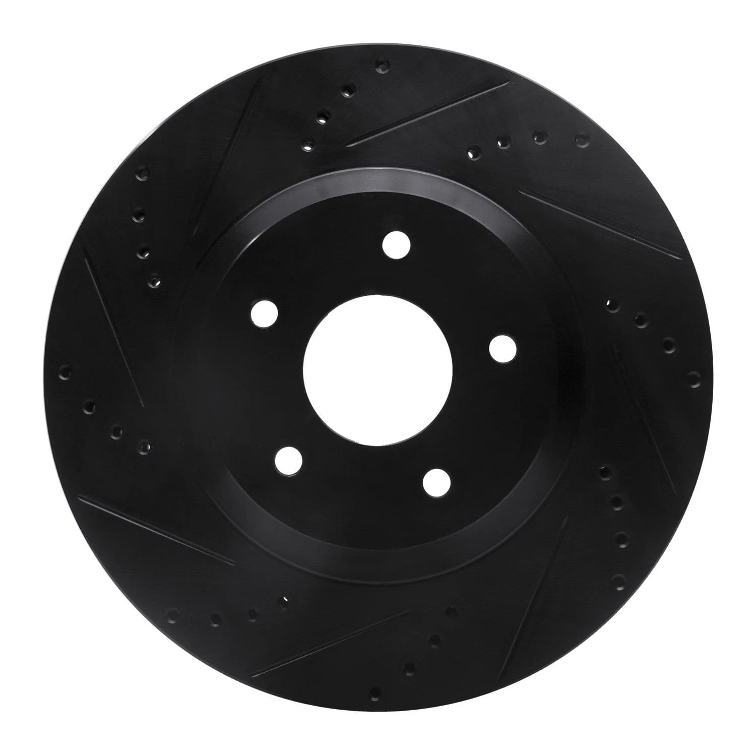 R1 Concepts 88-96 Chevrolet Corvette Right Front Drilled & Slotted Black Brake Rotor