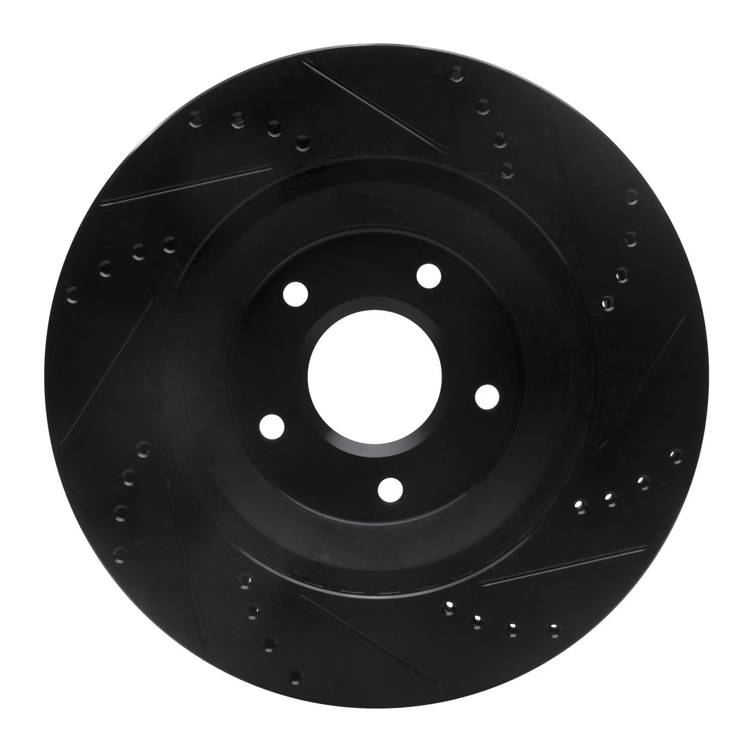 R1 Concepts 88-96 Chevrolet Corvette Right Front Drilled & Slotted Black Brake Rotor - Image 2