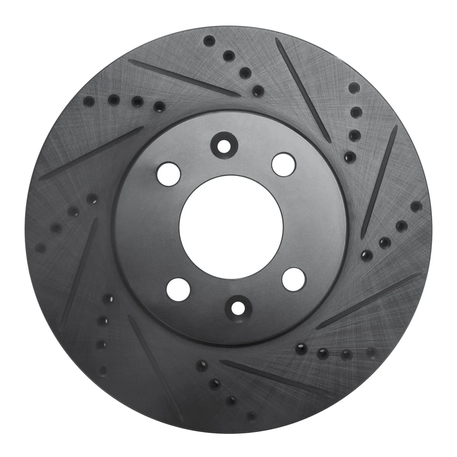 R1 Concepts 88-98 Saab 9000 Front Right Drilled & Slotted Black Brake Rotor
