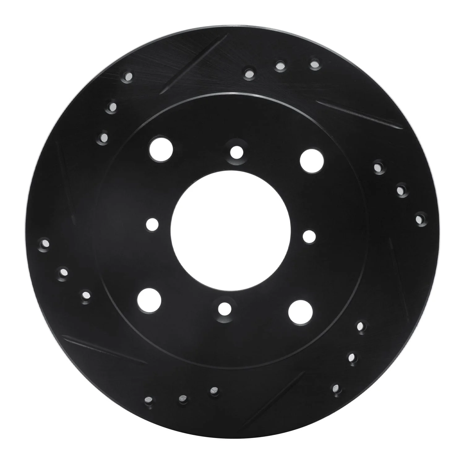 R1 Concepts 89-01 Chevrolet Metro Front Left Drilled & Slotted Black Brake Rotor