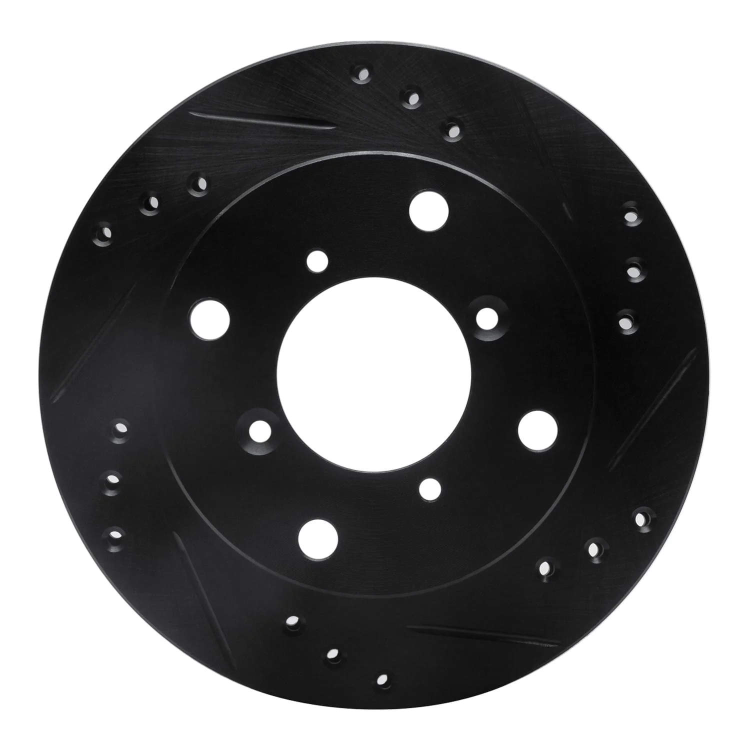 R1 Concepts 89-01 Chevrolet Metro Front Right Drilled & Slotted Black Brake Rotor