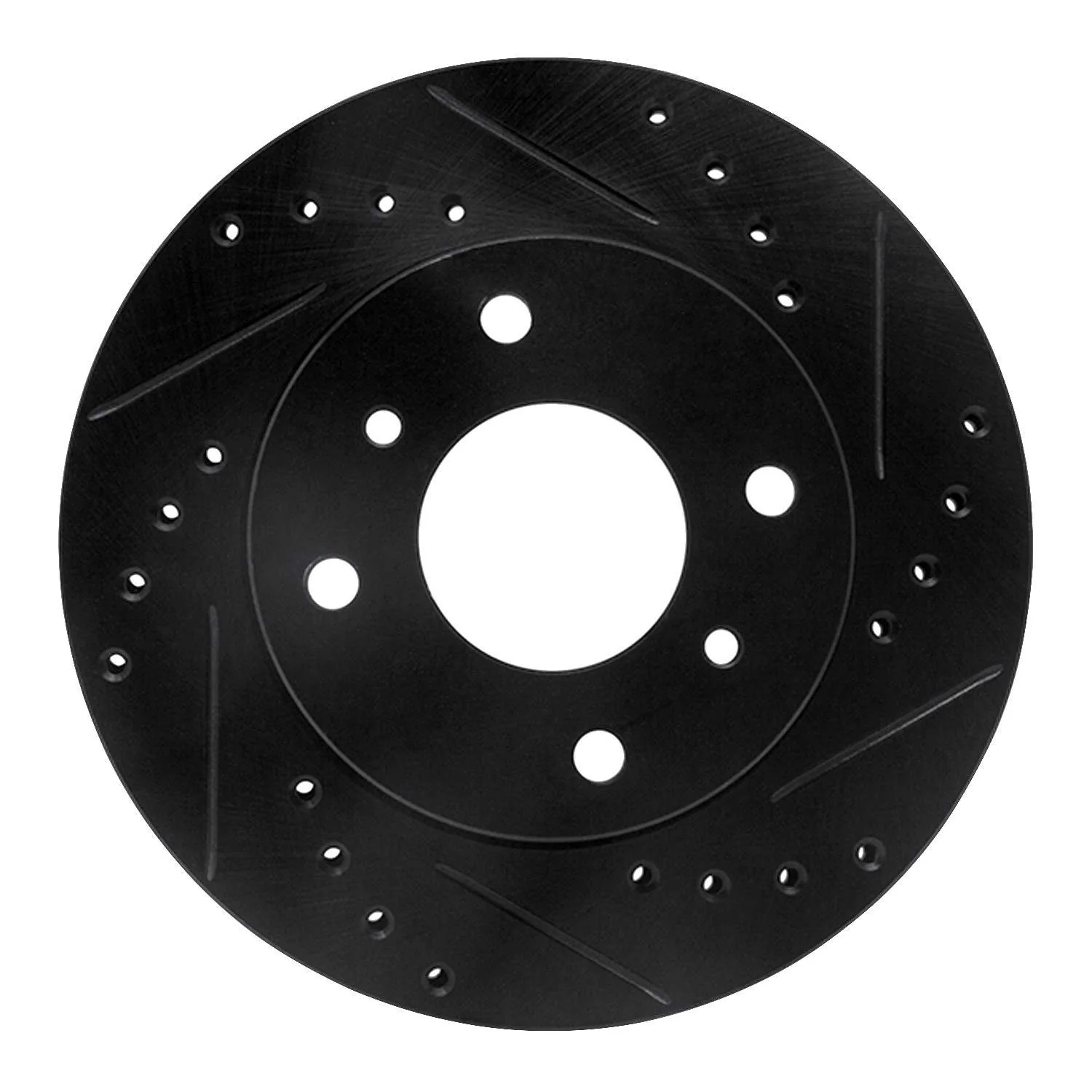 R1 Concepts 89-13 Infiniti G20 Front Right Drilled & Slotted Black Brake Rotor