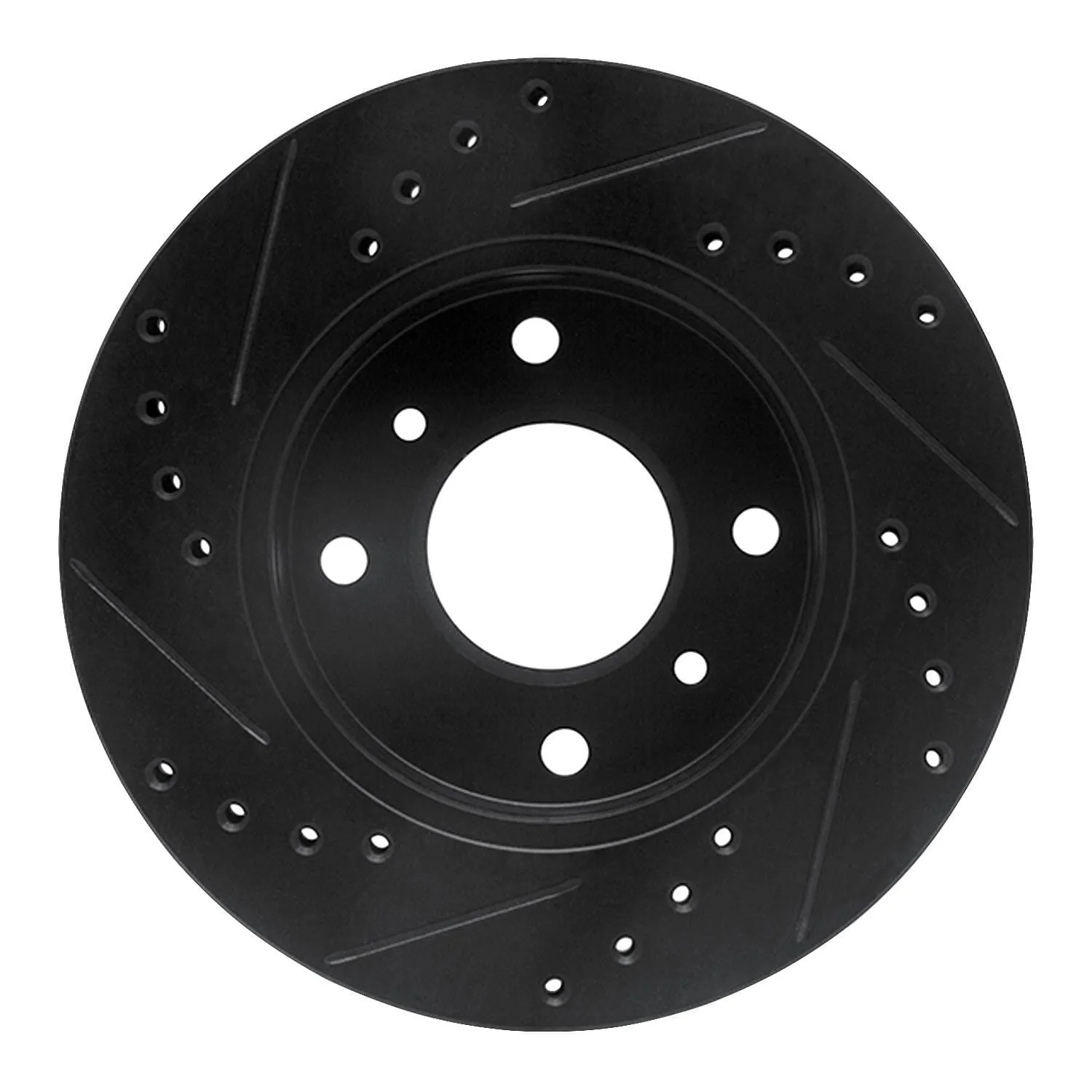 R1 Concepts 89-13 Infiniti G20 Front Right Drilled & Slotted Black Brake Rotor - Image 2