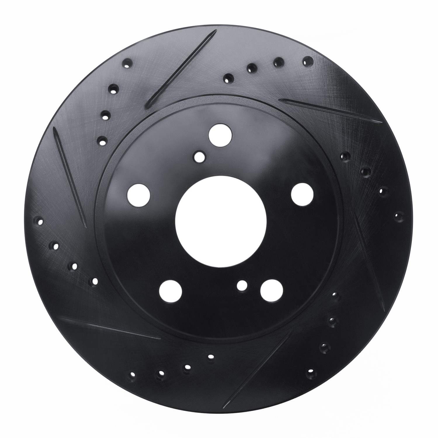 R1 Concepts 89-92 Toyota Cressida Front Left Drilled & Slotted Black Brake Rotor