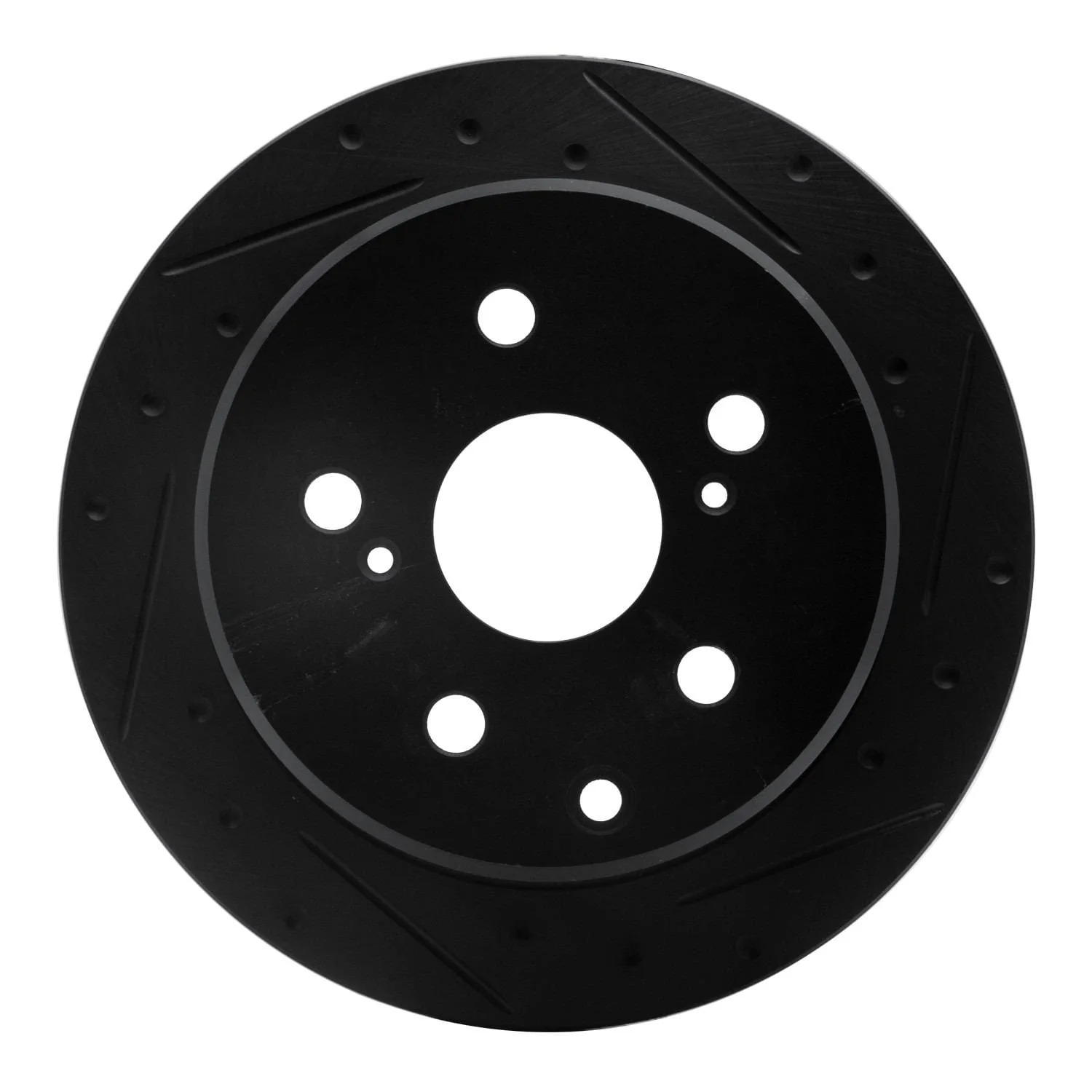 R1 Concepts 89-92 Toyota Cressida Rear Right Drilled & Slotted Black Brake Rotor