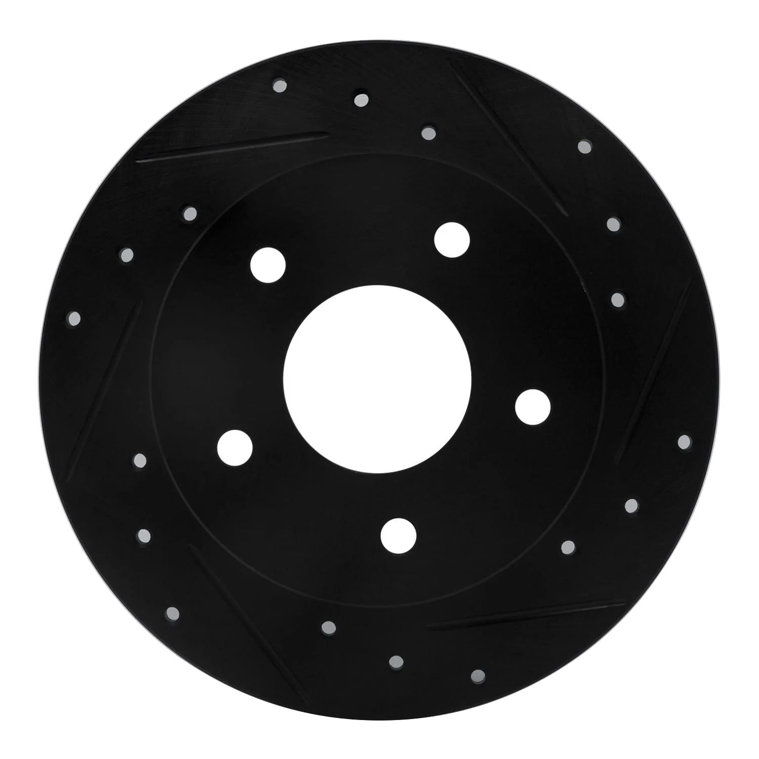 R1 Concepts 89-93 Nissan Maxima Rear Right Drilled & Slotted Black Brake Rotor