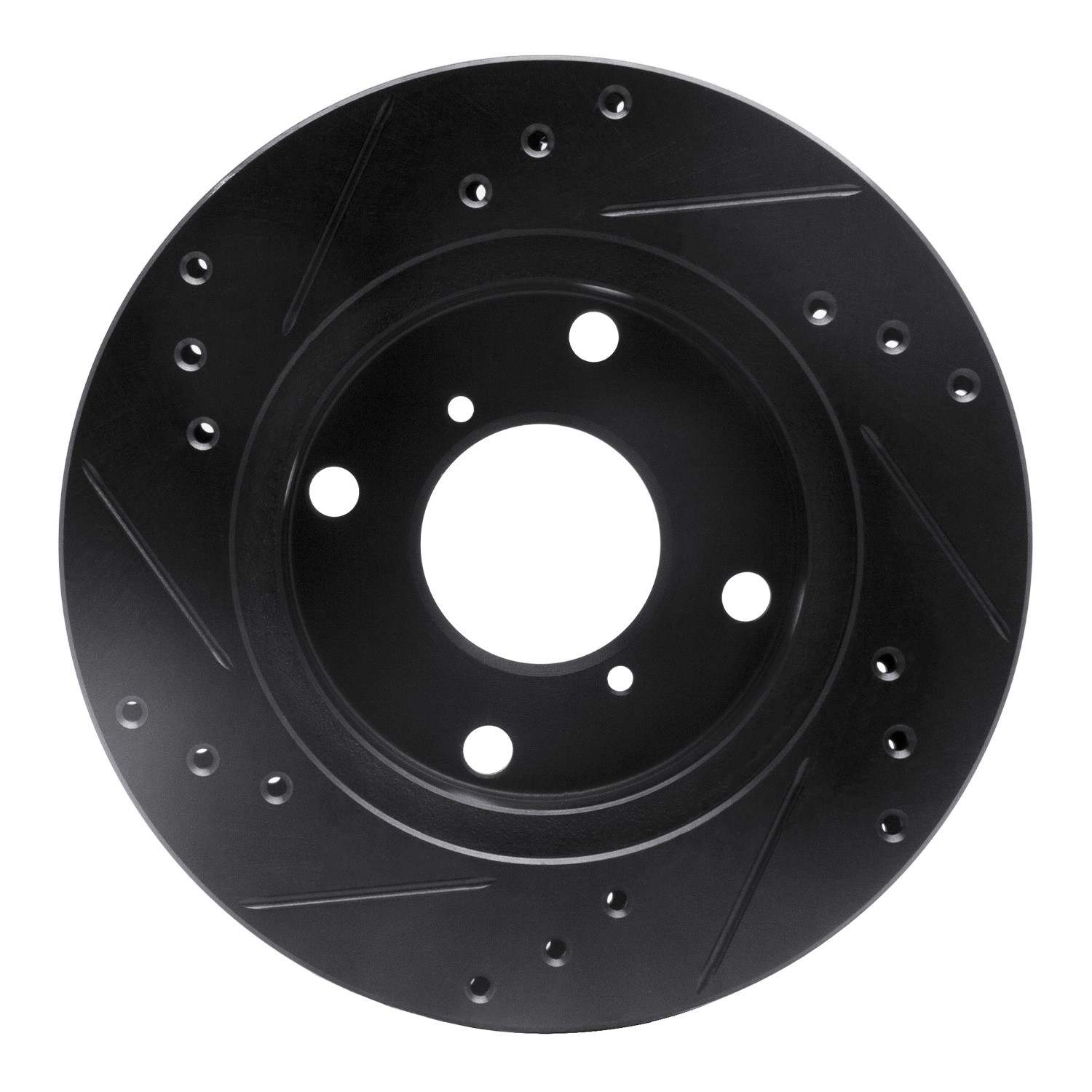 R1 Concepts 89-94 Suzuki Swift Front Right Drilled & Slotted Black Brake Rotor - Image 2