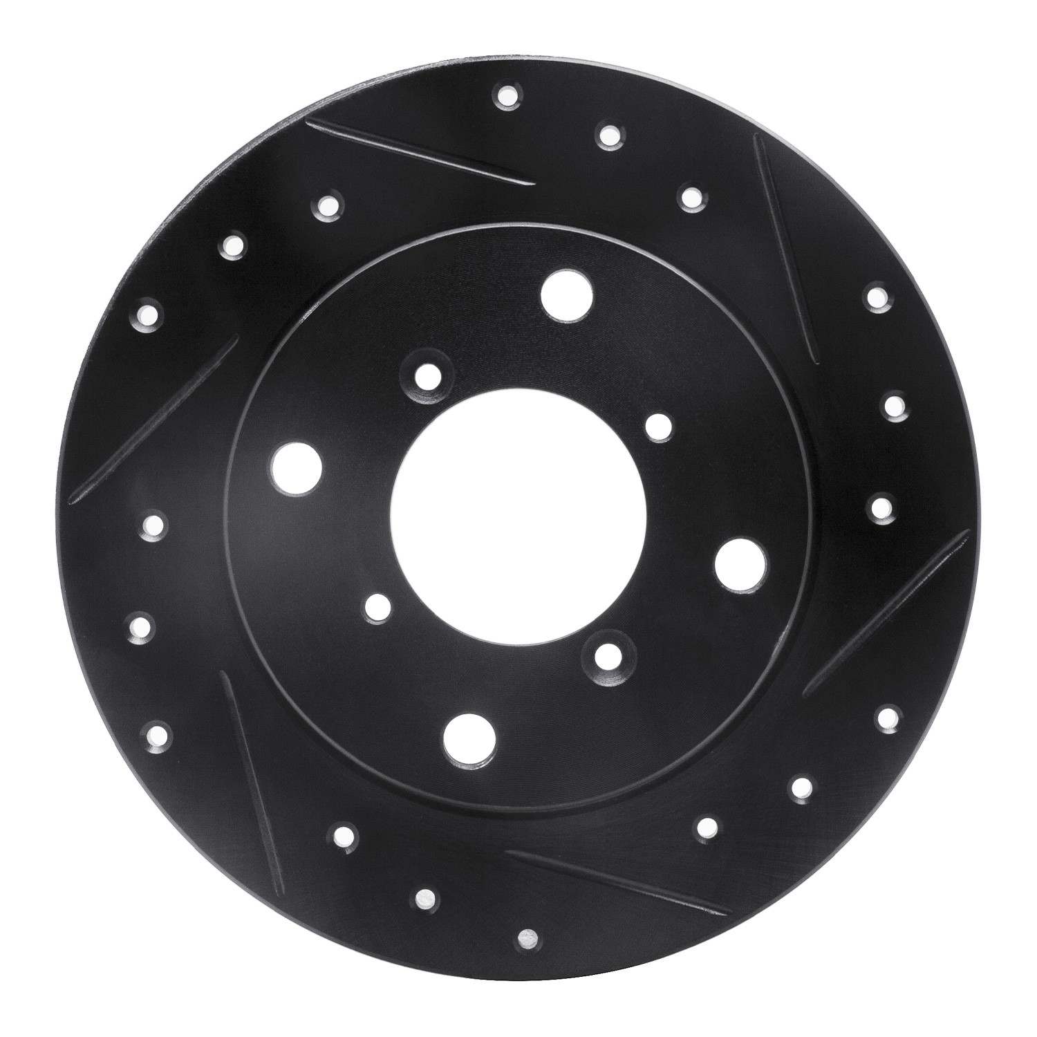 R1 Concepts 89-94 Suzuki Swift Rear Right Drilled & Slotted Black Brake Rotor