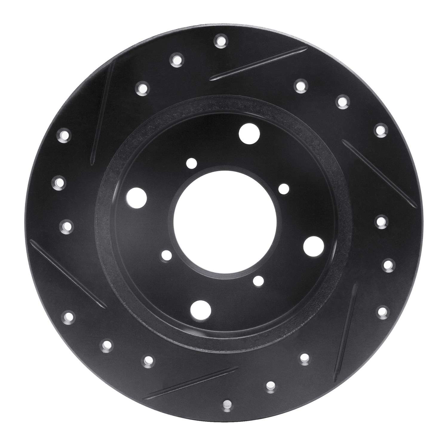 R1 Concepts 89-94 Suzuki Swift Rear Right Drilled & Slotted Black Brake Rotor - Image 2