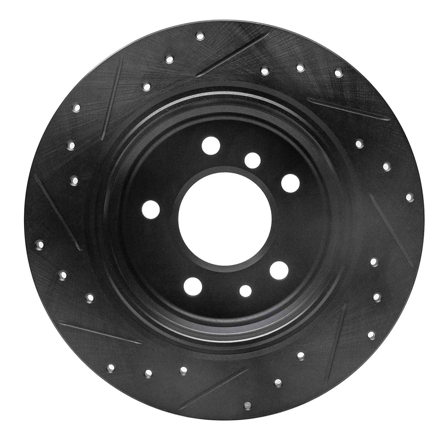 R1 Concepts 89-95 BMW 525I (USA/Canada) Rear Right Drilled & Slotted Black Brake Rotor - Image 2