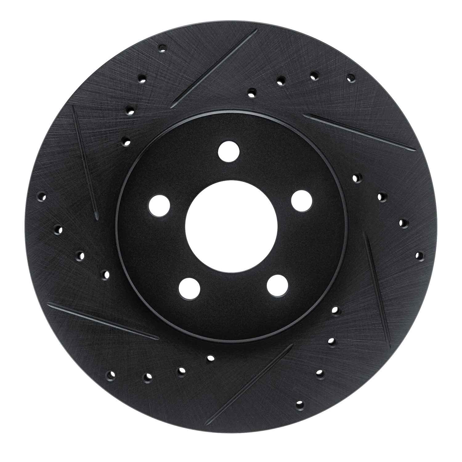 R1 Concepts 89-95 Chrysler LeBaron Front Left Drilled & Slotted Black Brake Rotor
