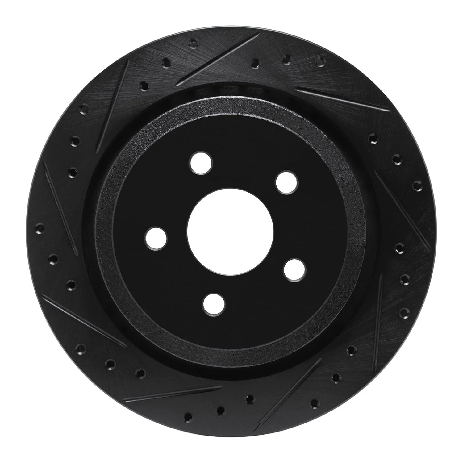R1 Concepts 89-95 Chrysler LeBaron Rear Left Drilled & Slotted Black Brake Rotor