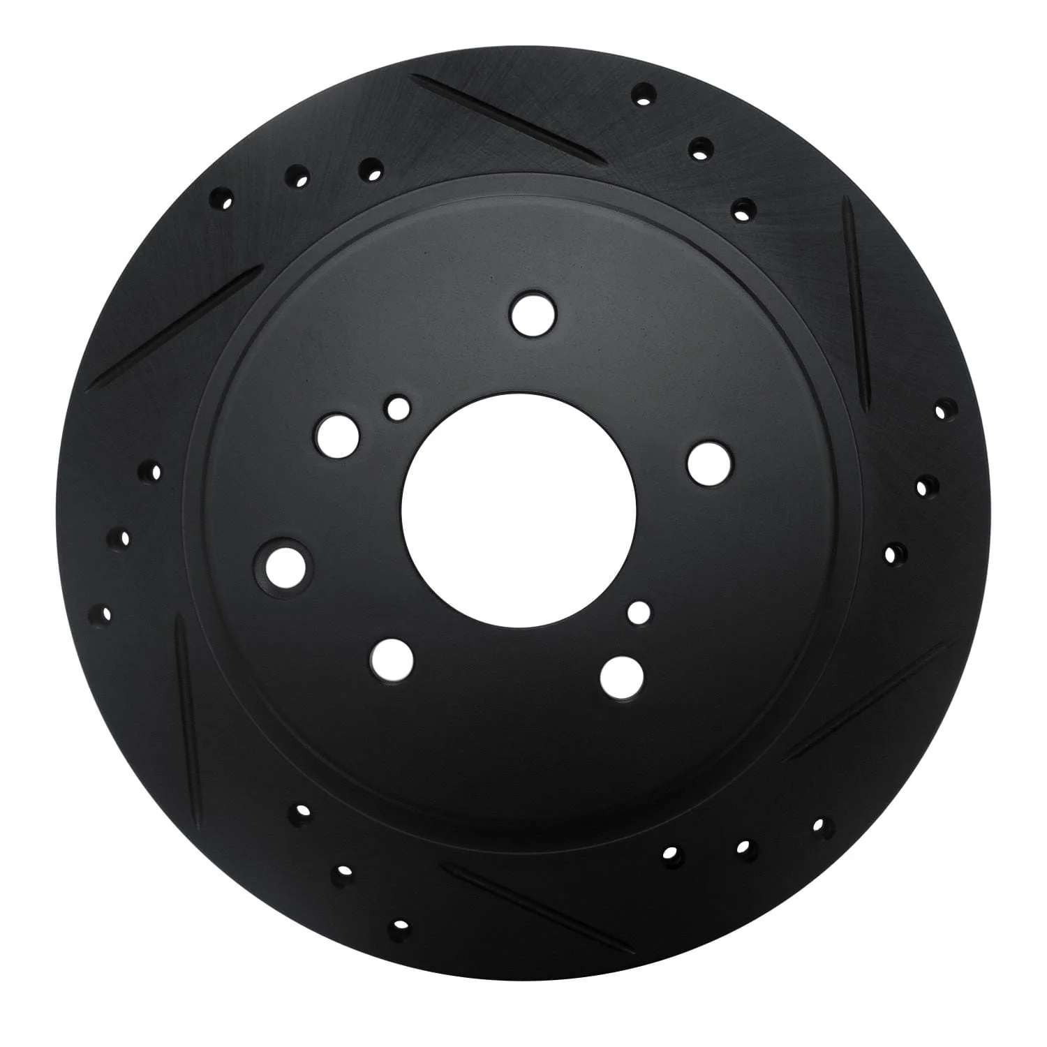 R1 Concepts 89-96 Nissan 300ZX Rear Right Drilled & Slotted Black Brake Rotor