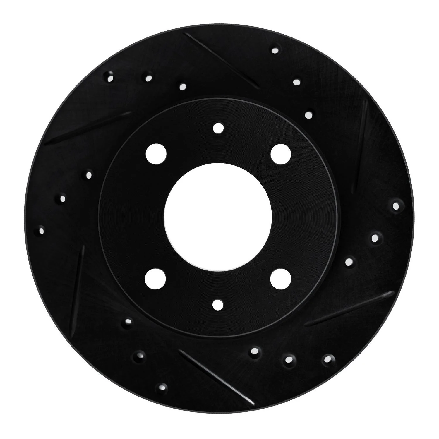 R1 Concepts 89-98 Hyundai Sonata Front Right Drilled & Slotted Black Brake Rotor