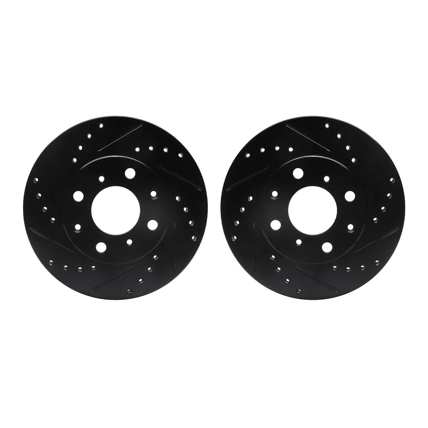 R1 Concepts 90-00 Honda Civic del Sol Front Drilled & Slotted Black Brake Rotor Set