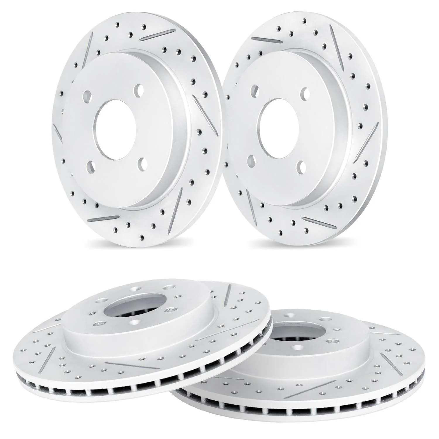 R1 Concepts 90-01 Acura Integra Front & Rear Drilled & Slotted Carbon Coated Brake Rotor Set
