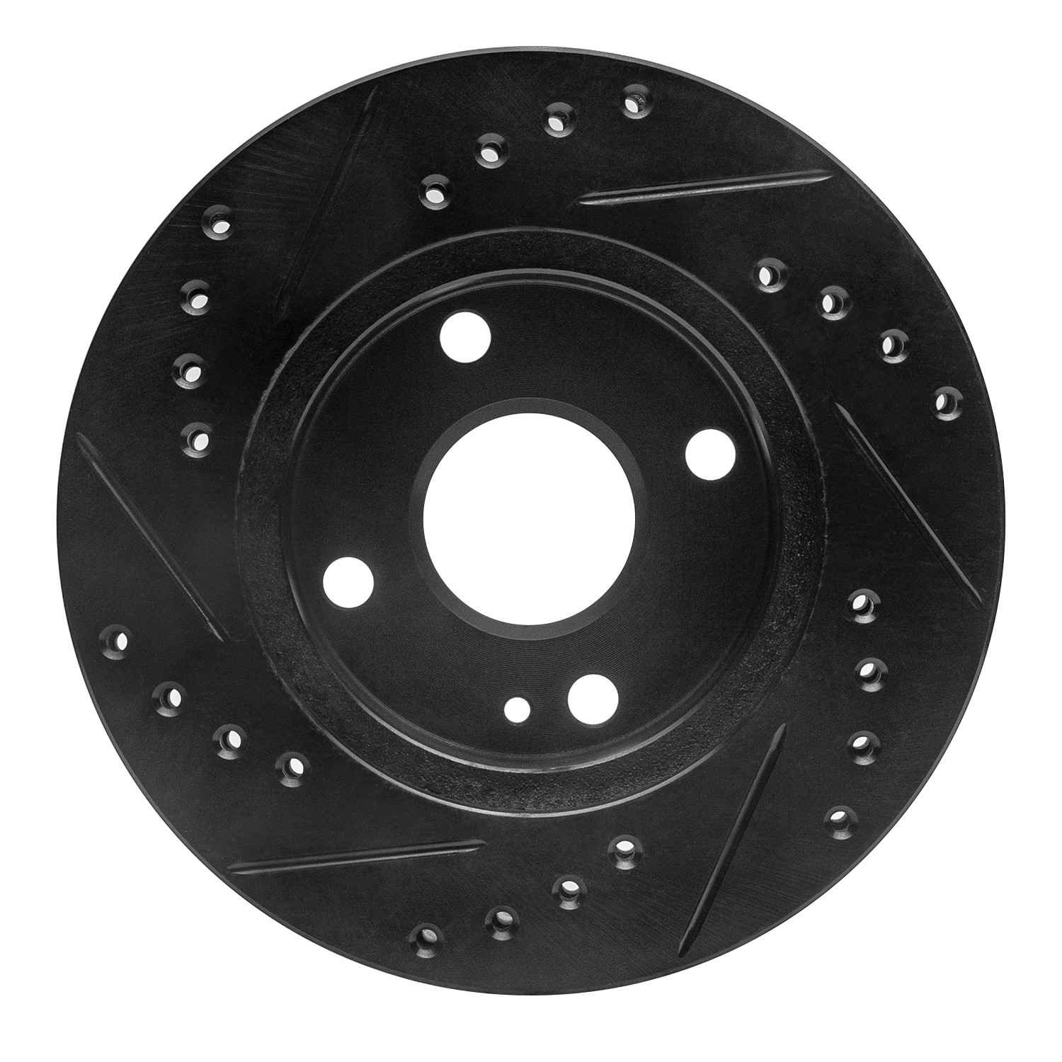 R1 Concepts 90-01 Ford Escort Front Right Drilled & Slotted Black Brake Rotor - Image 2
