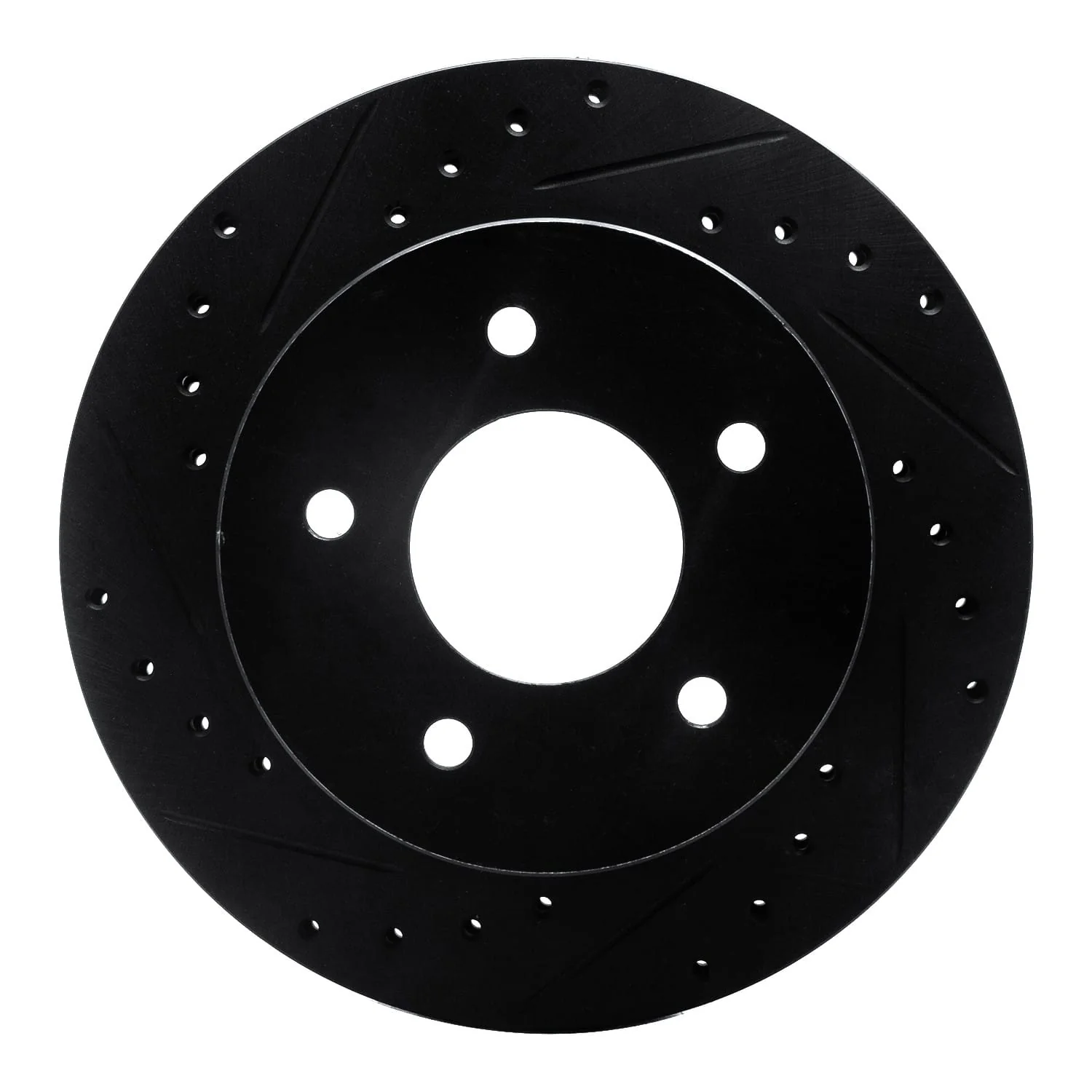 R1 Concepts 90-02 Chevrolet ASTRO Front Left Drilled & Slotted Black Brake Rotor
