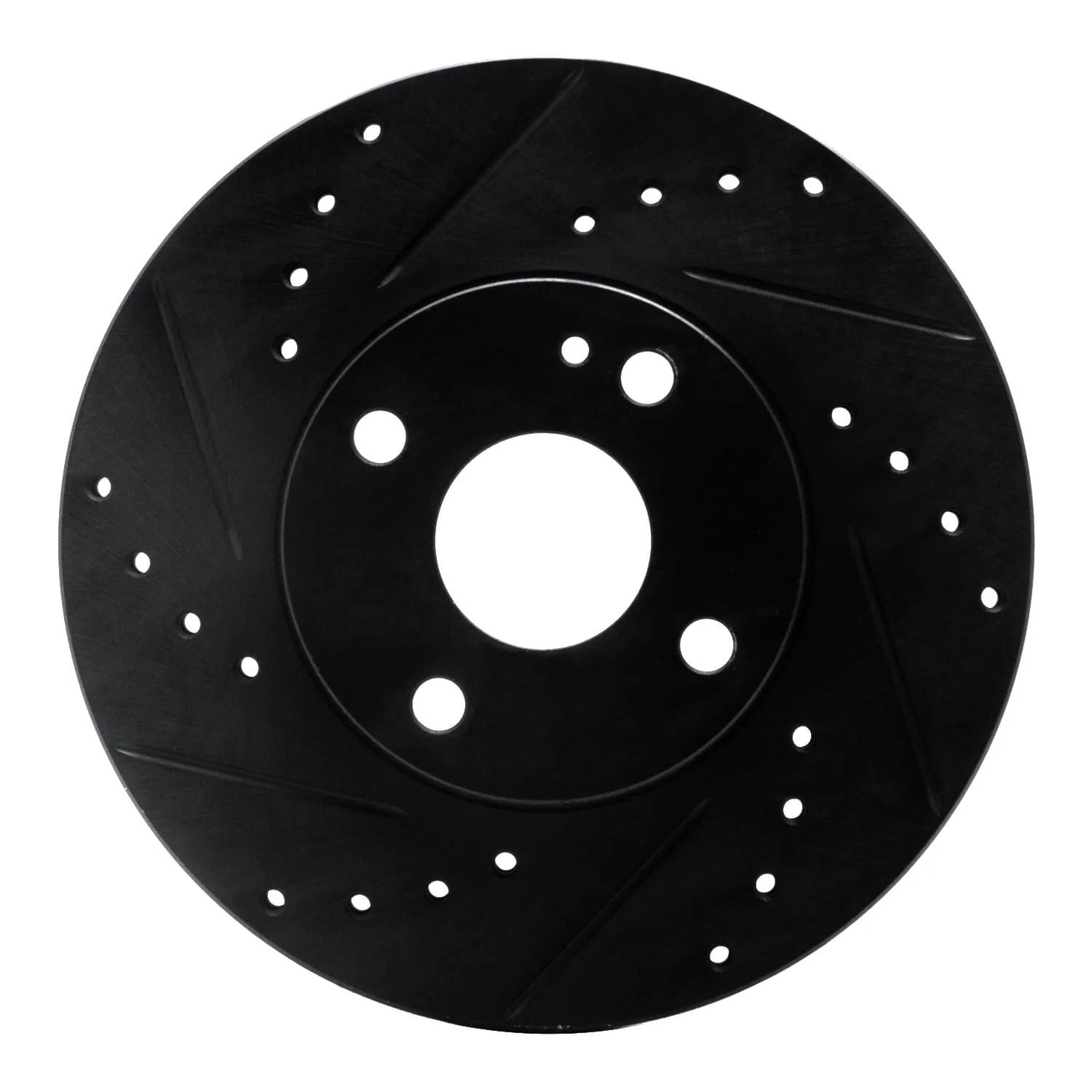 R1 Concepts 90-03 Ford Escort Front Left Drilled & Slotted Black Brake Rotor
