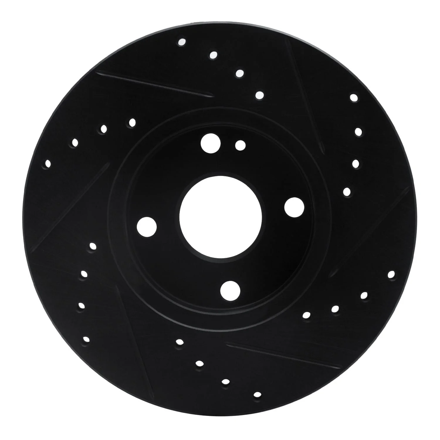 R1 Concepts 90-03 Ford Escort Front Left Drilled & Slotted Black Brake Rotor - Image 2