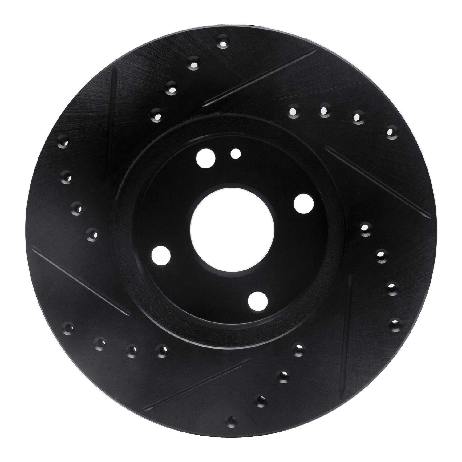 R1 Concepts 90-03 Ford Escort Front Right Drilled & Slotted Black Brake Rotor - Image 2
