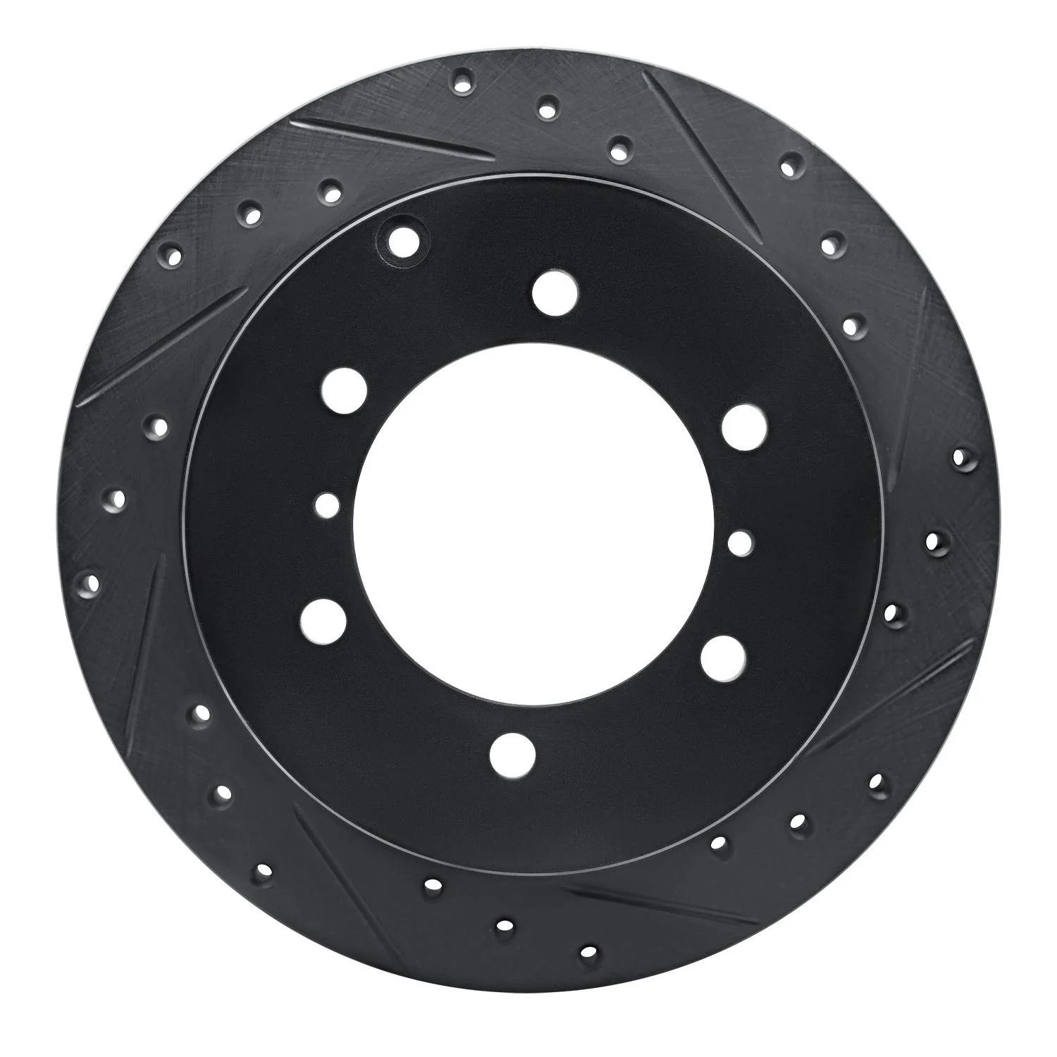 R1 Concepts 90-04 Mitsubishi Montero Sport (USA/Canada) Rear Right Drilled & Slotted Black Brake Rotor