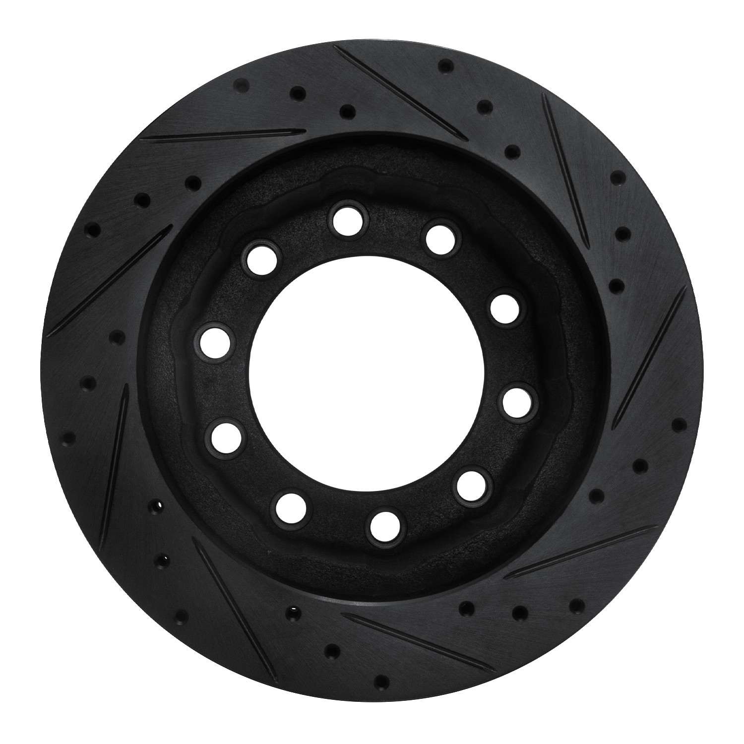 R1 Concepts 90-06 Workhorse P42 Front Left Drilled & Slotted Black Brake Rotor - Image 2