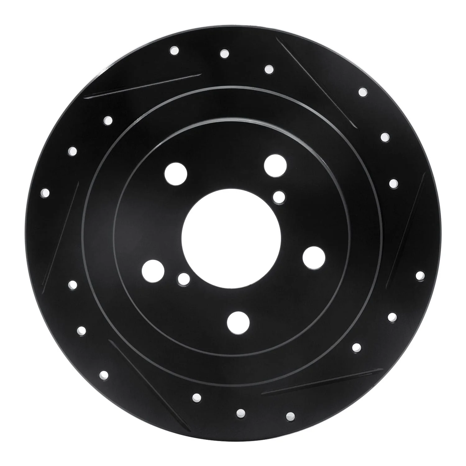 R1 Concepts 90-08 Saab 9-2X Rear Right Drilled & Slotted Black Brake Rotor