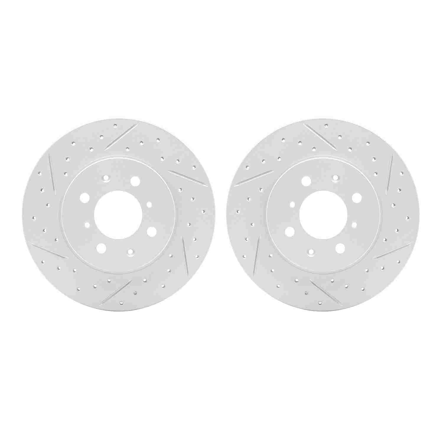 R1 Concepts 90-14 Acura EL Front Drilled & Slotted Carbon Coated Brake Rotor Set