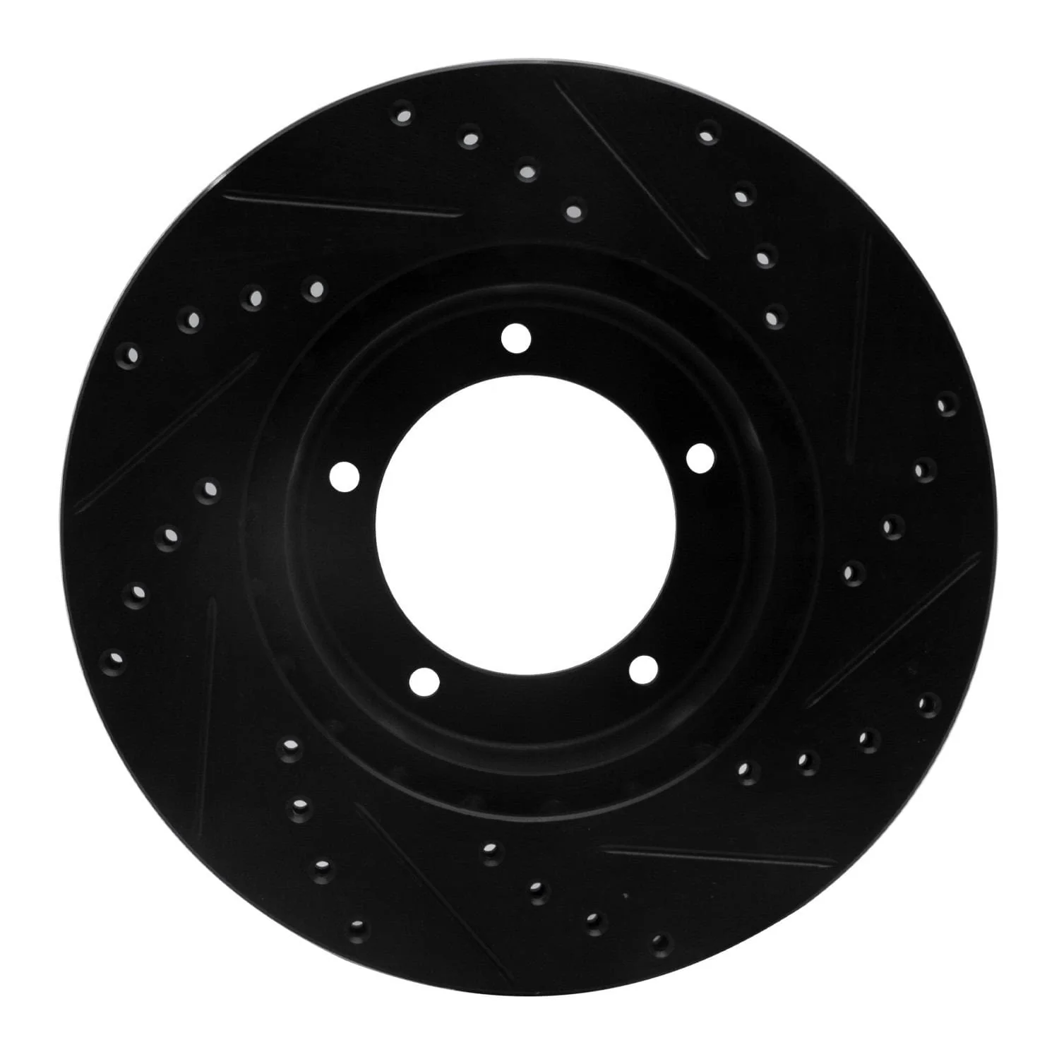 R1 Concepts 90-16 Land Rover Defender 90 Front Left Drilled & Slotted Black Brake Rotor - Image 2