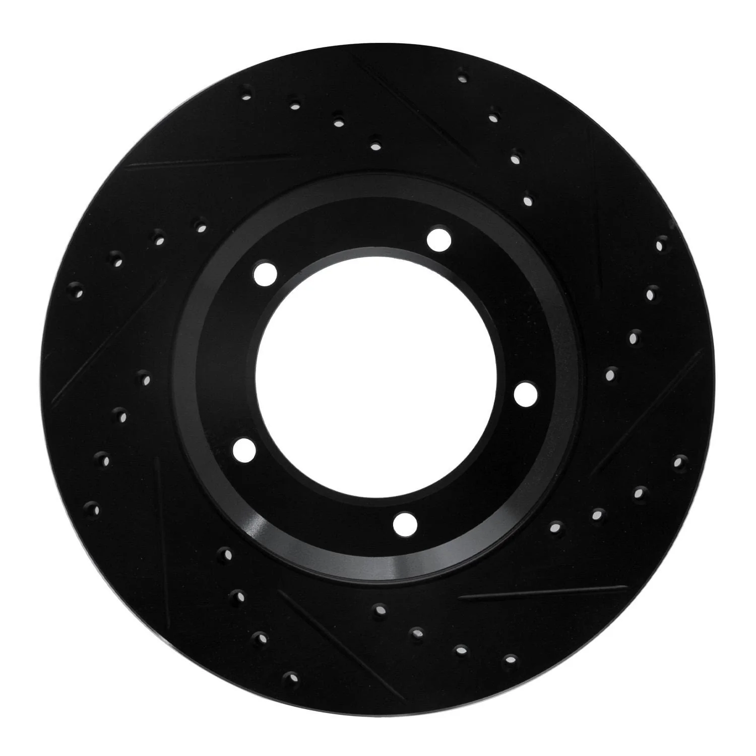 R1 Concepts 90-16 Land Rover Defender (Mexico) Front Right Drilled & Slotted Black Brake Rotor