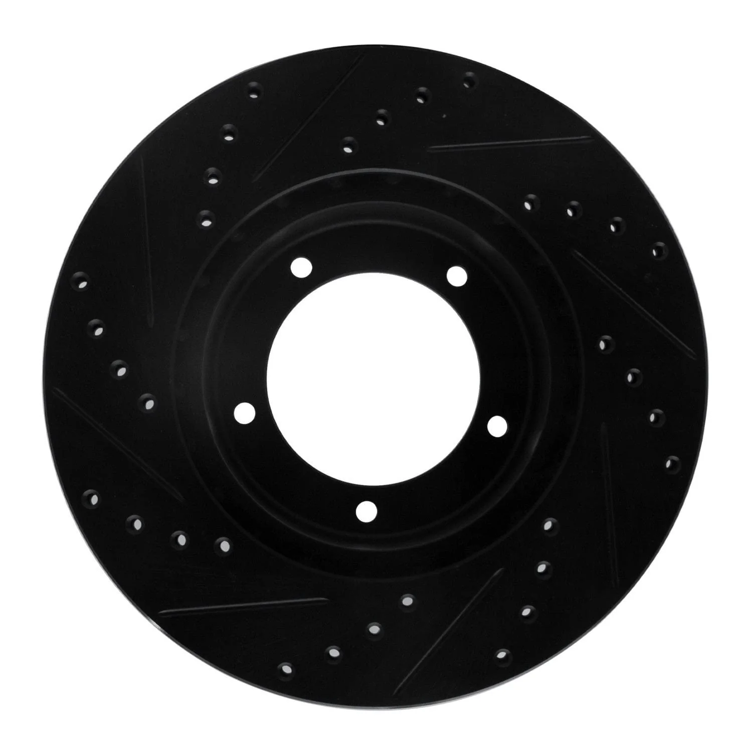 R1 Concepts 90-16 Land Rover Defender (Mexico) Front Right Drilled & Slotted Black Brake Rotor - Image 2