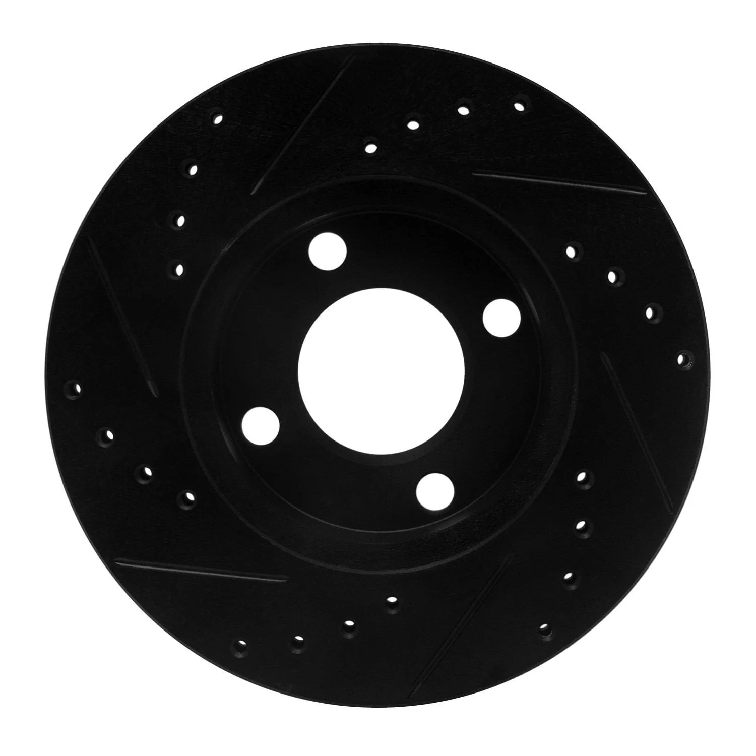 R1 Concepts 90-91 Audi 90 Quattro Front Right Drilled & Slotted Black Brake Rotor - Image 2