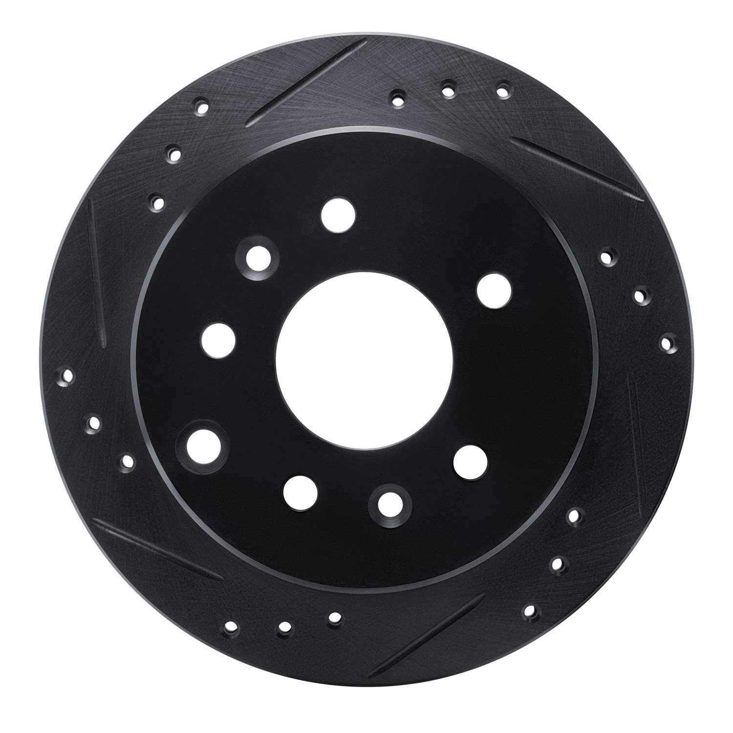 R1 Concepts 90-91 Mazda 929 Rear Left Drilled & Slotted Black Brake Rotor