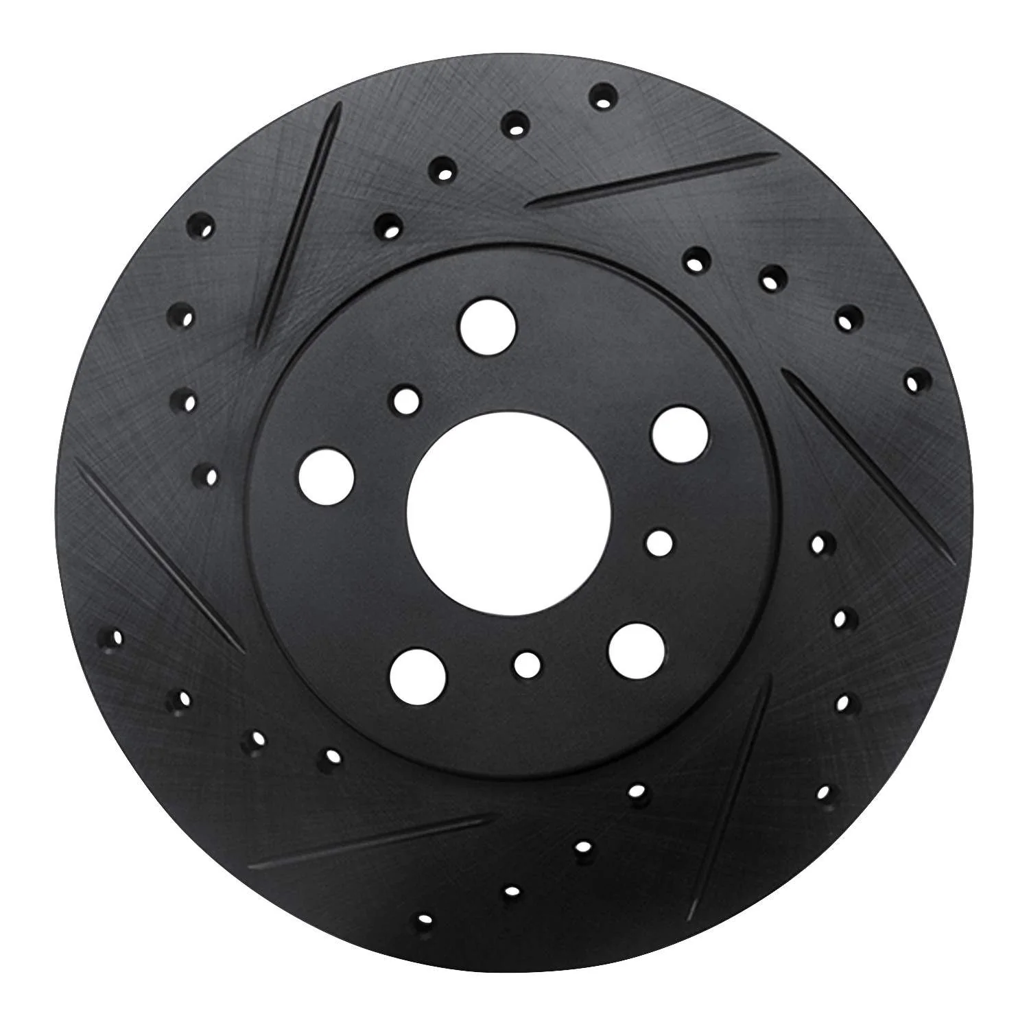 R1 Concepts 90-91 Toyota Celica Front Left Drilled & Slotted Black Brake Rotor
